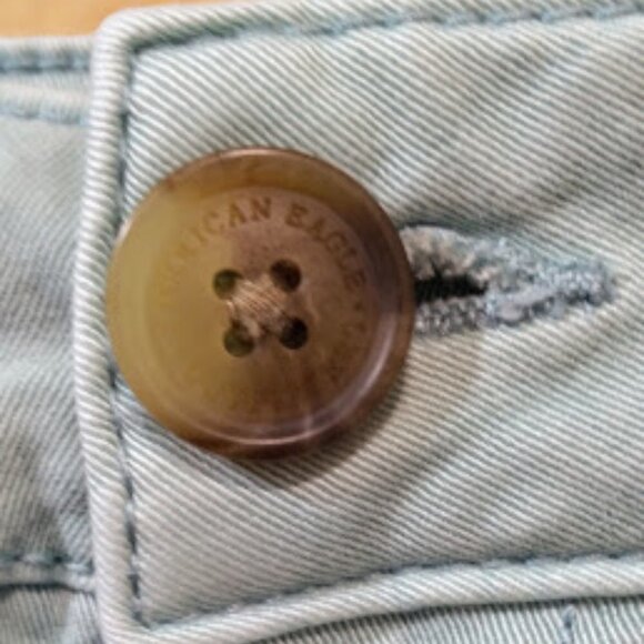 American Eagle Womens MIDI Short Shorts Size 2 Twill Super Stretch Blue - Picture 8 of 13